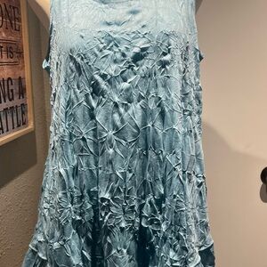 Vine Street Apparel Blue Ruched Tank Top